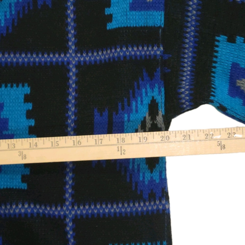 Vintage Adam Sloane Sweater Mens M Acrylic Wool Blend 80s Geometric Grandpa Core - Picture 4 of 4